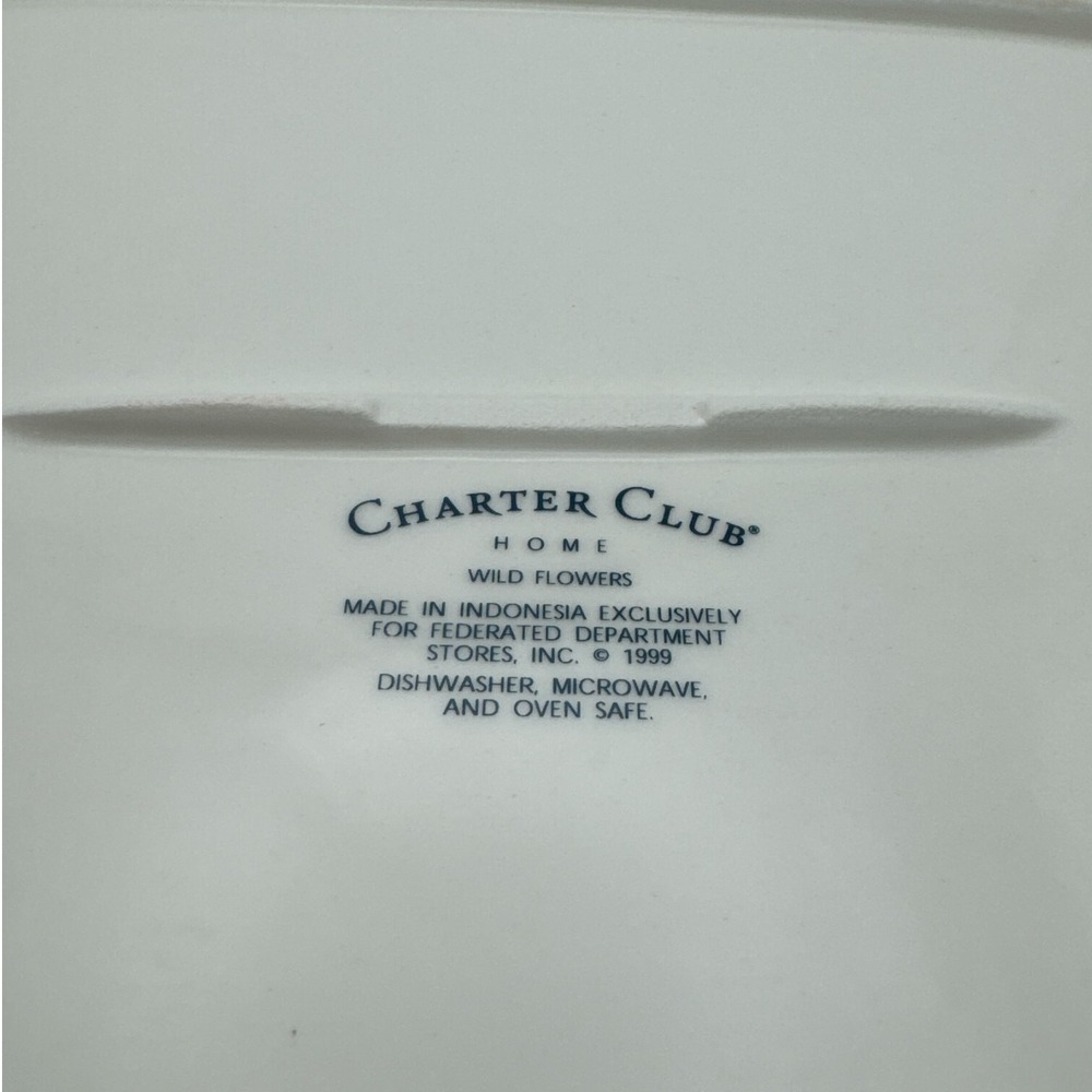 Charter Club Wild‎ Flowers 1999 Serving Platter Plate Excellent Condition - Picture 4 of 4
